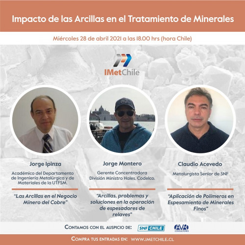 IMet Chile organizará el webinar «Impacto de las Arcillas en el Tratamiento de los Minerales»