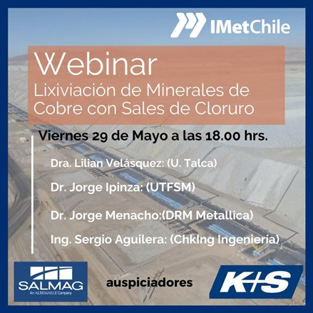 IMetChile organiza webinar sobre lixiviación clorurada