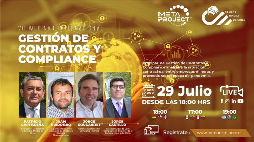 Cámara Minera de Chile realizará webinar de «Gestión de Contratos y Compliance»