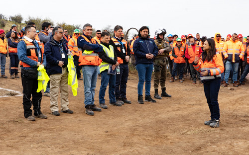 Codelco Andina realiza el primer simulacro de emergencia y evacuación preventiva en Depósito de Relaves Ovejería