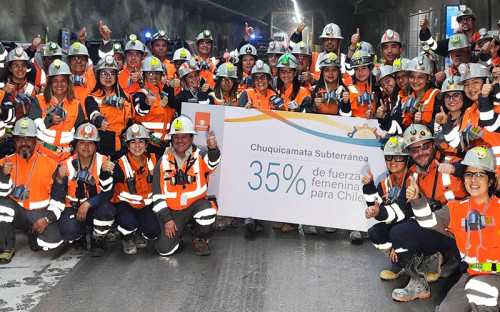 Chuquicamata Subterránea alcanzó 35% de dotación femenina en el área de operaciones